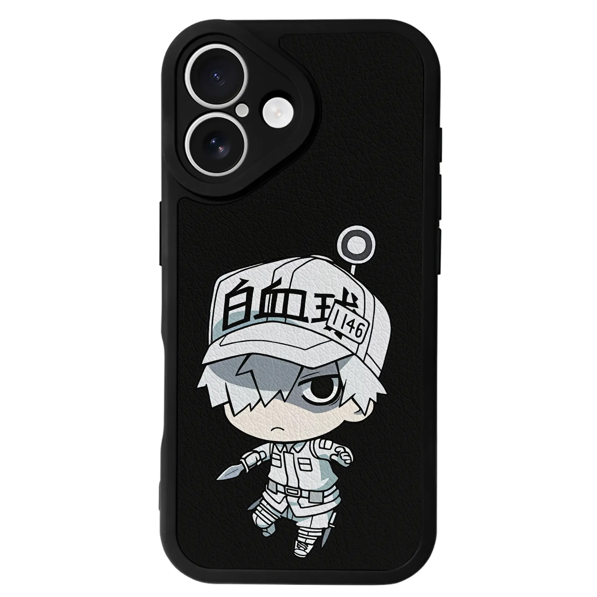 はたらく細胞 グッズ,白血球 - IPhone 16シリーズ対応 ・ シリコンスマホケース ・ レザー調 ・ 高精度フィット ・ 耐衝撃 ・ ワイヤレス充電対応 ・ 精密カット